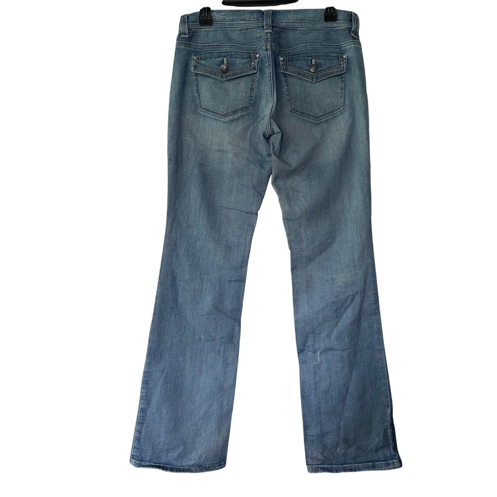 White House Black Market Noir Bootcut Jeans Light Wash Blue Denim Size 2R